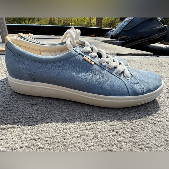 ECCO Women's Soft 7 Sneaker Grey Blue Nubuck Size 9 Very Good Condition sz 9. 40 - Picture 3 of 7